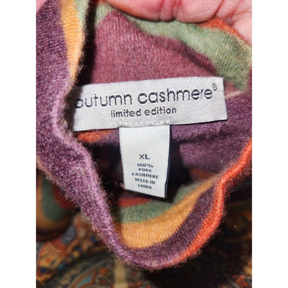 Autumn Cashmere Limited Edition M Pure Cashmere Psychedelic Swirl Turtleneck - Picture 5 of 7